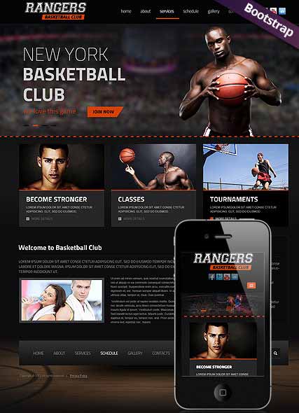 szablon strony internetowej www Basketball