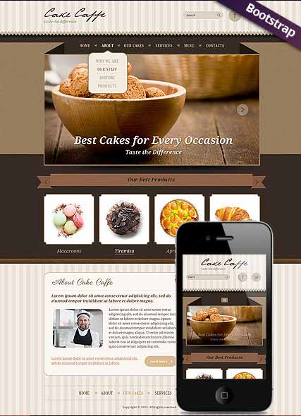 szablon strony internetowej www Cake Caffe