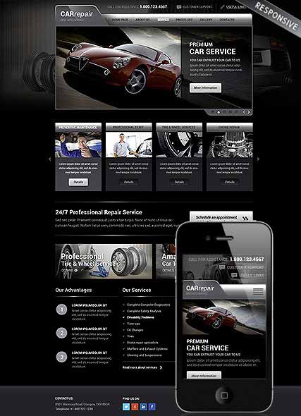 szablon strony internetowej www Auto service