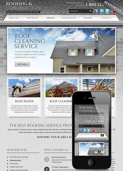 szablon strony internetowej www Roofing and Construction