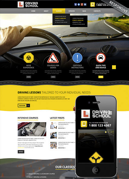 szablon strony internetowej www Driving school