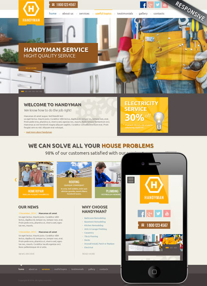 szablon strony internetowej www Handyman service