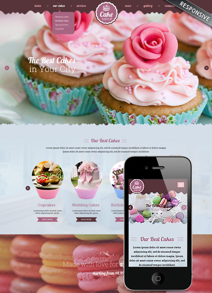 szablon strony internetowej www Cake shop