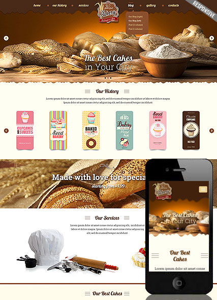 szablon strony internetowej www Bakery