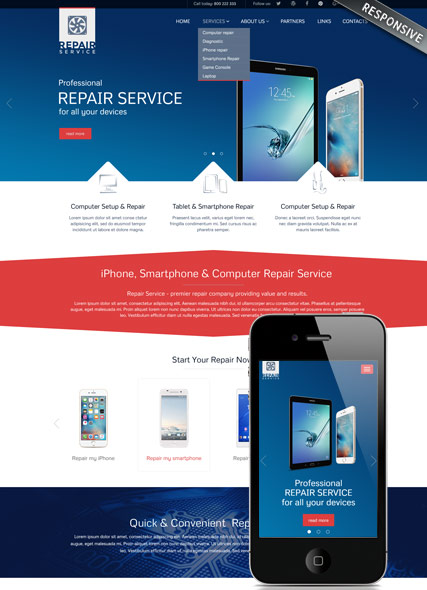 szablon strony internetowej www Repair service