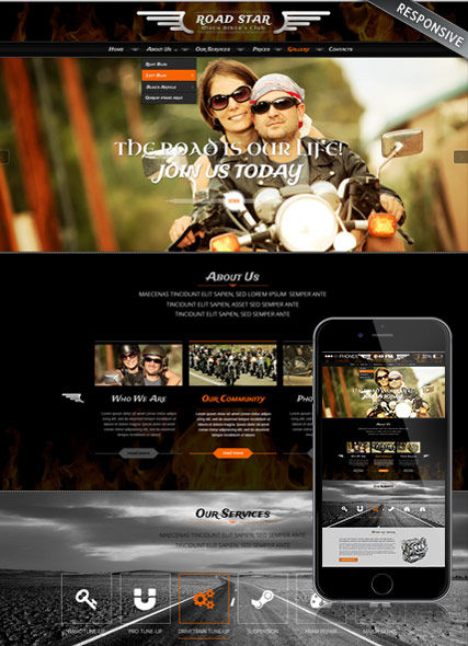 szablon strony internetowej www Bikers club