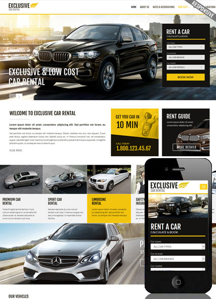 szablon strony internetowej www Rent a car
