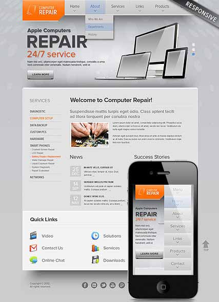 szablon strony internetowej www Computer Repair