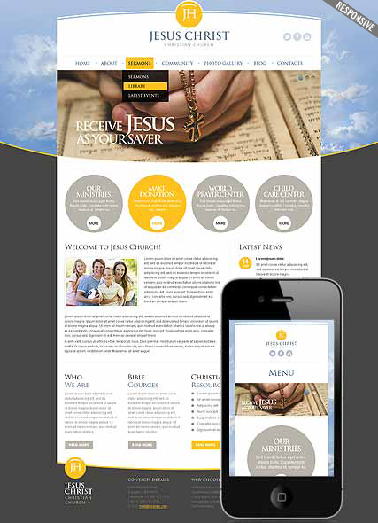 szablon strony internetowej www Christian Church