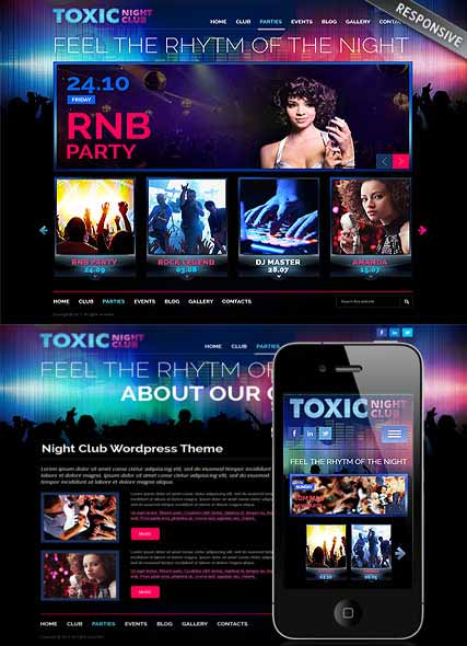 szablon strony internetowej www Night Club