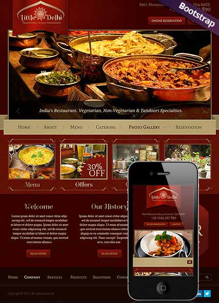 szablon strony internetowej www Indian Restaurant