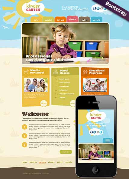 szablon strony internetowej www Kindergarten