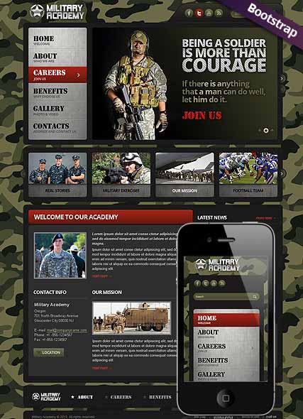 szablon strony internetowej www Military