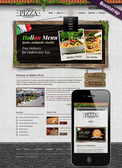 szablon strony internetowej www Pizza