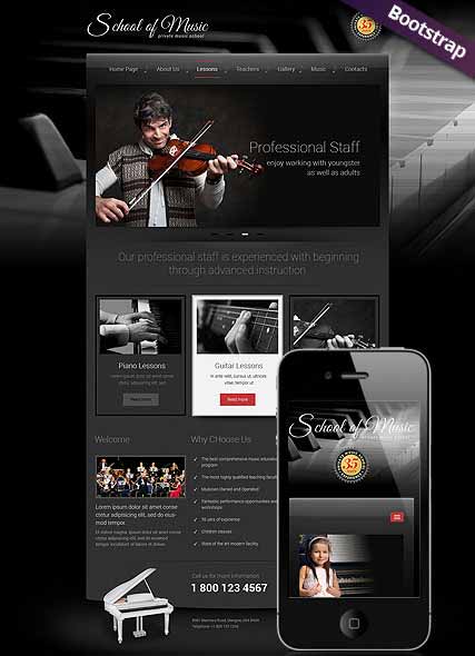 szablon strony internetowej www Music School