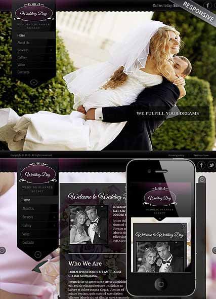 szablon strony internetowej www Wedding Planner