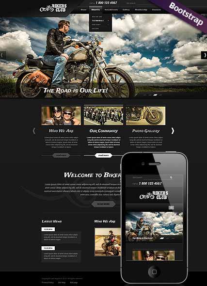 szablon strony internetowej www Bikers Club