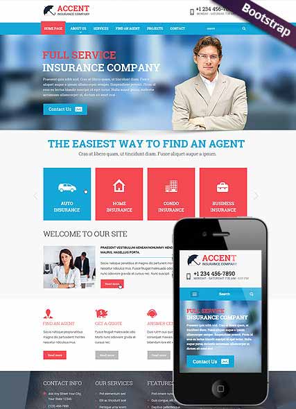 szablon strony internetowej www Insurance company
