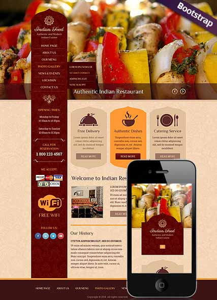 szablon strony internetowej www Indian Food