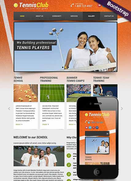 szablon strony internetowej www Tennis Club