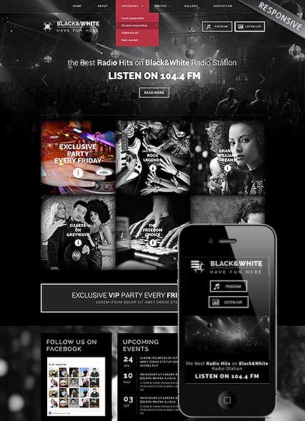 szablon strony internetowej www Online Radio Station