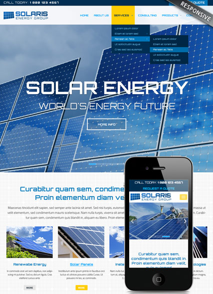szablon strony internetowej www Solar energy