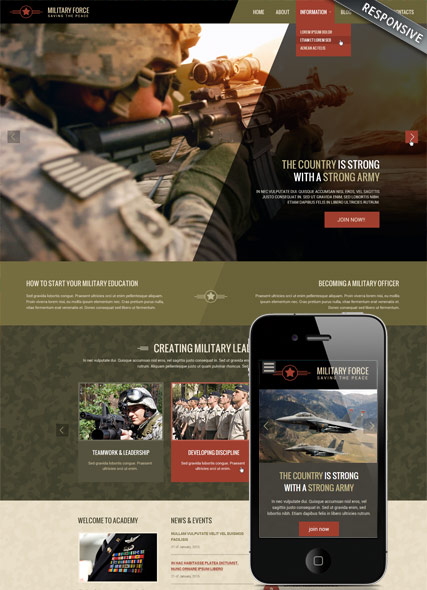 szablon strony internetowej www Military
