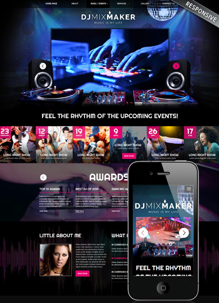 szablon strony internetowej www DJ Music