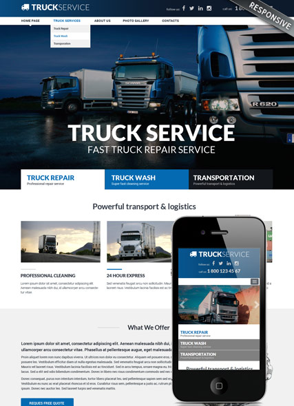 szablon strony internetowej www Truck service