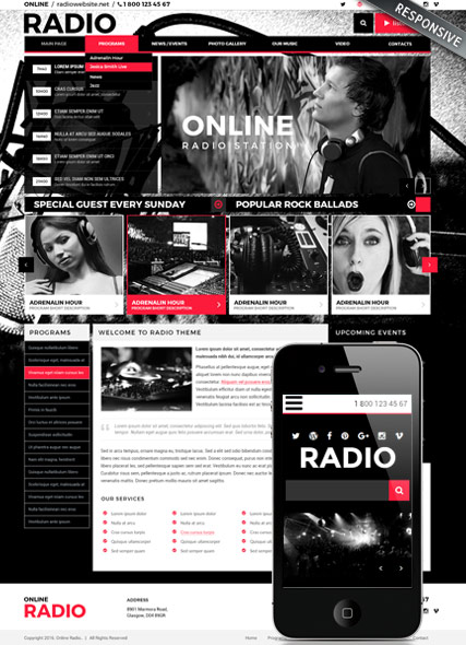 szablon strony internetowej www BW Radio