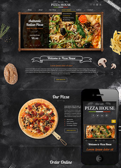 szablon strony internetowej www Pizza House